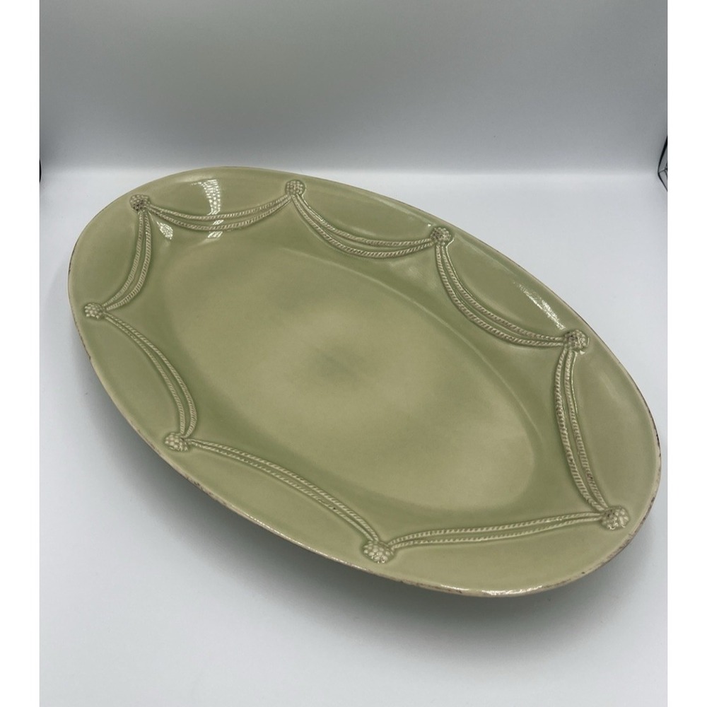 NEW JULISKA Berry & Thread Pistachio Green Oval Serving Platter 17 3/4"‎ Dish